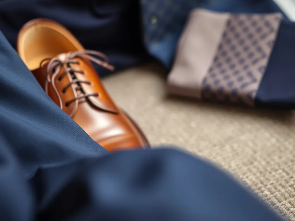 Granatowy garnitur i brązowe buty – jakie skarpetki dobrać?